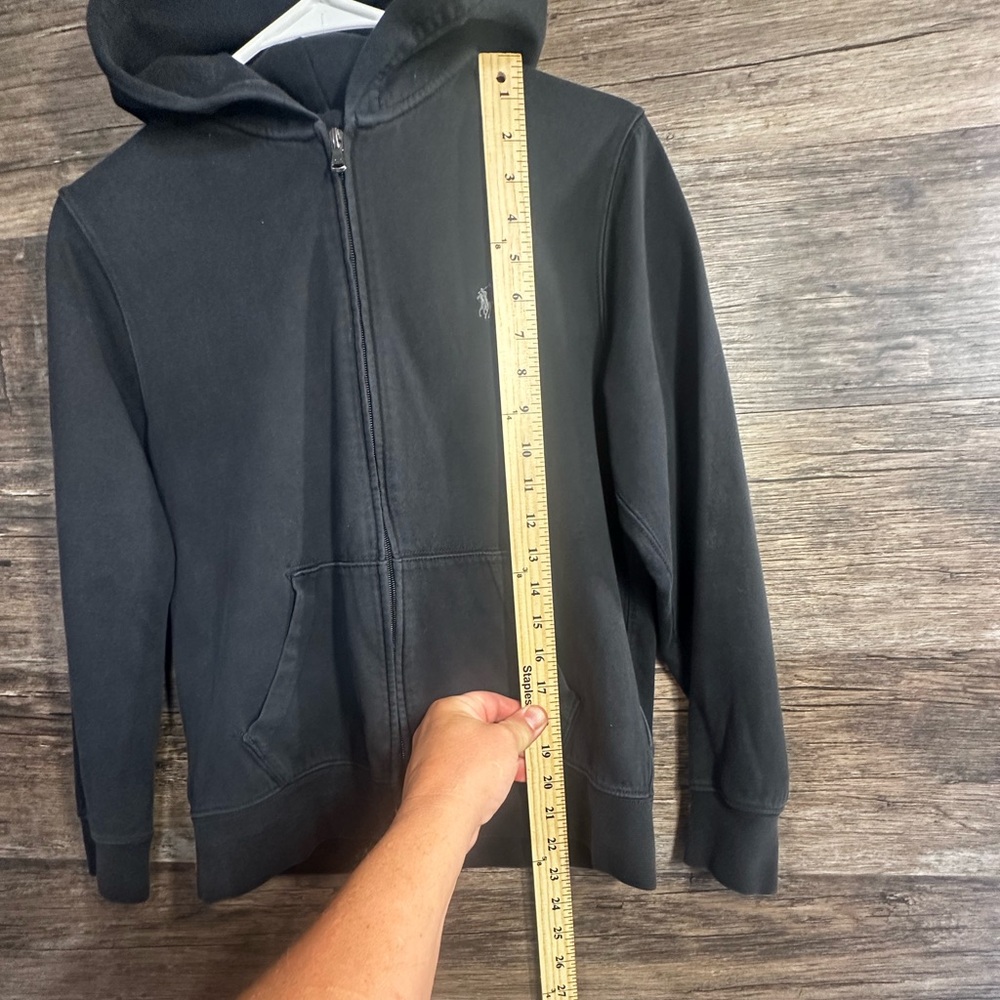 Polo by Ralph Lauren Kids Boys Black Zip-Up Hoodie with Hood and Ribbed Cuffs - Picture 6 of 9